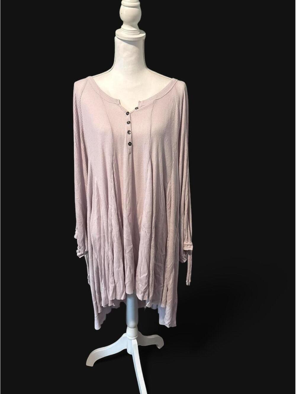 We The Free by Free People Cottagecore Lavender Henley Tunic Top / Dress XL